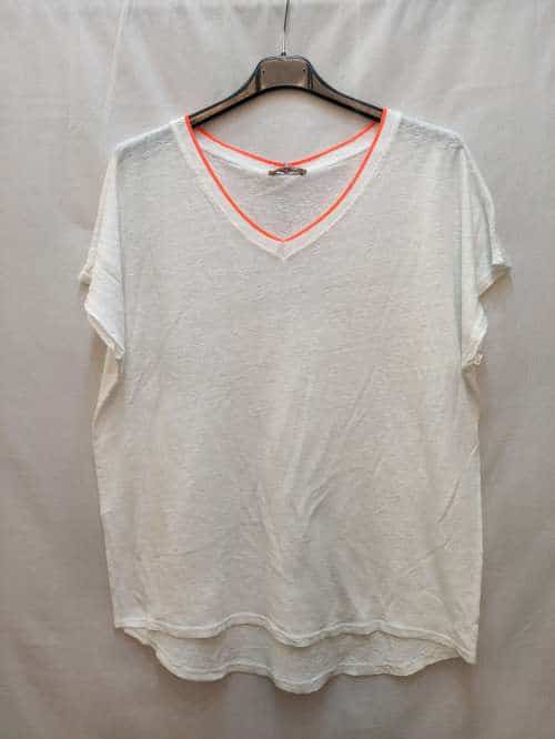 Hvid hør t-shirt / LIVA K