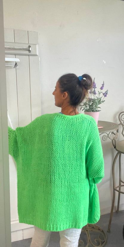 Neon grøn cardigan / LIVA K