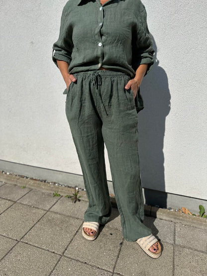 Bianca stribet hørbuks Khaki / Liva K