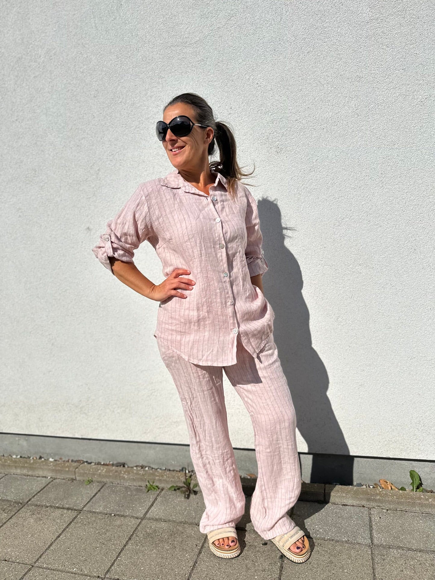 Bianca stribet hørbuks rosa / Liva K