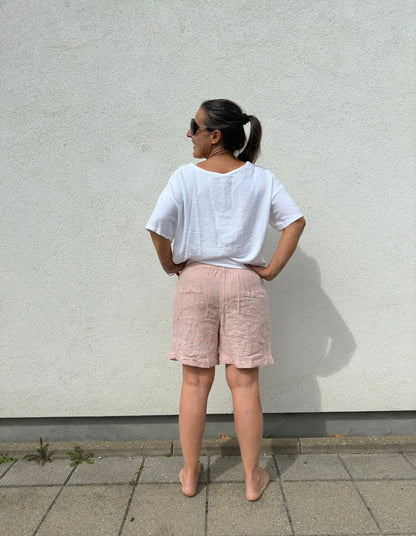 Bianca hør shorts i rosa / Liva K