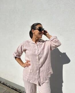 Bianca stribet skjorte rosa / Liva K